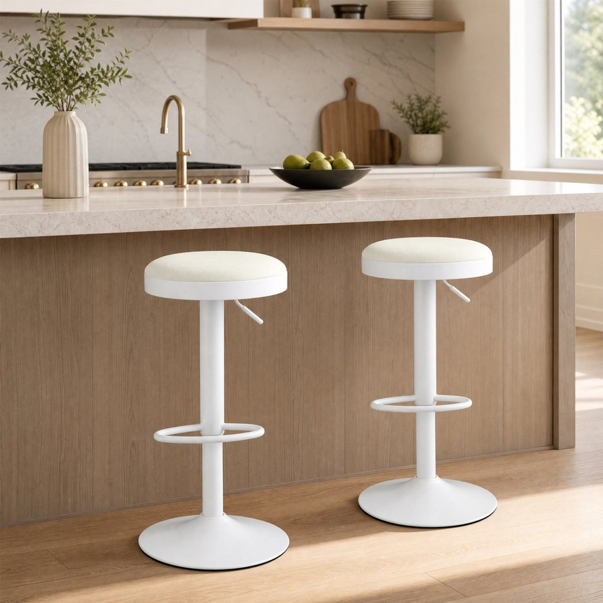 Adjustable Bar Stools Set of 2 with Padded Seat 9