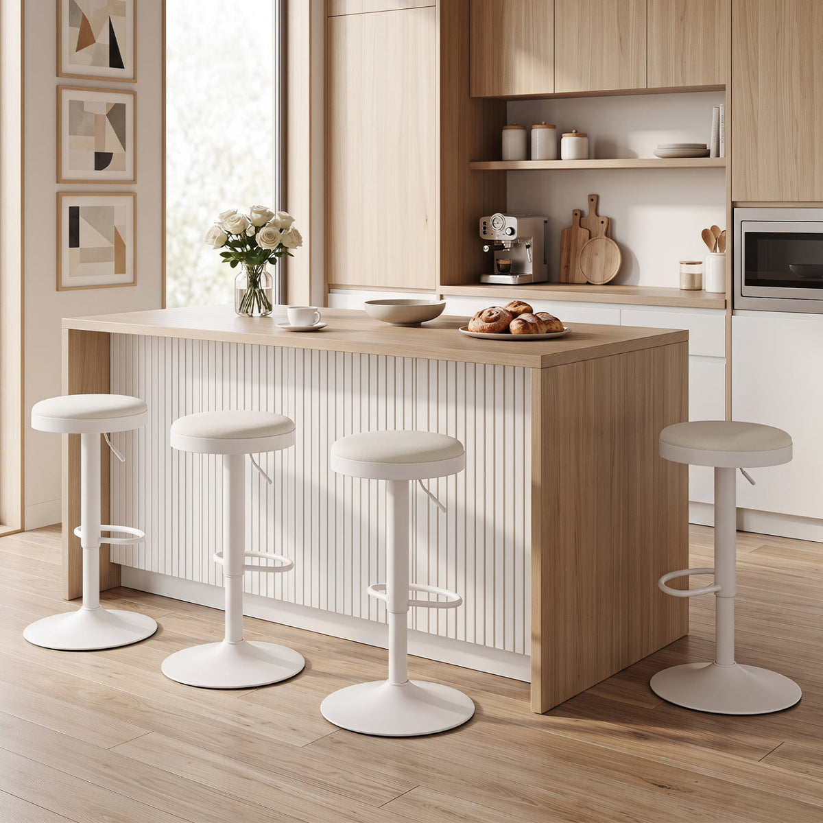 Adjustable Bar Stools Set of 2 with Padded Seat 10