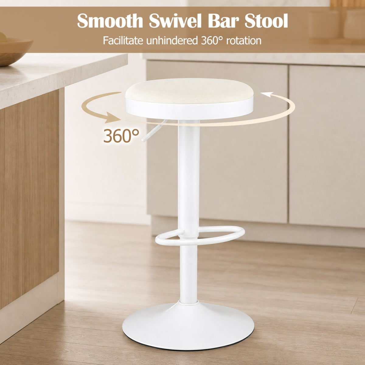 Adjustable Bar Stools Set of 2 with Padded Seat 14