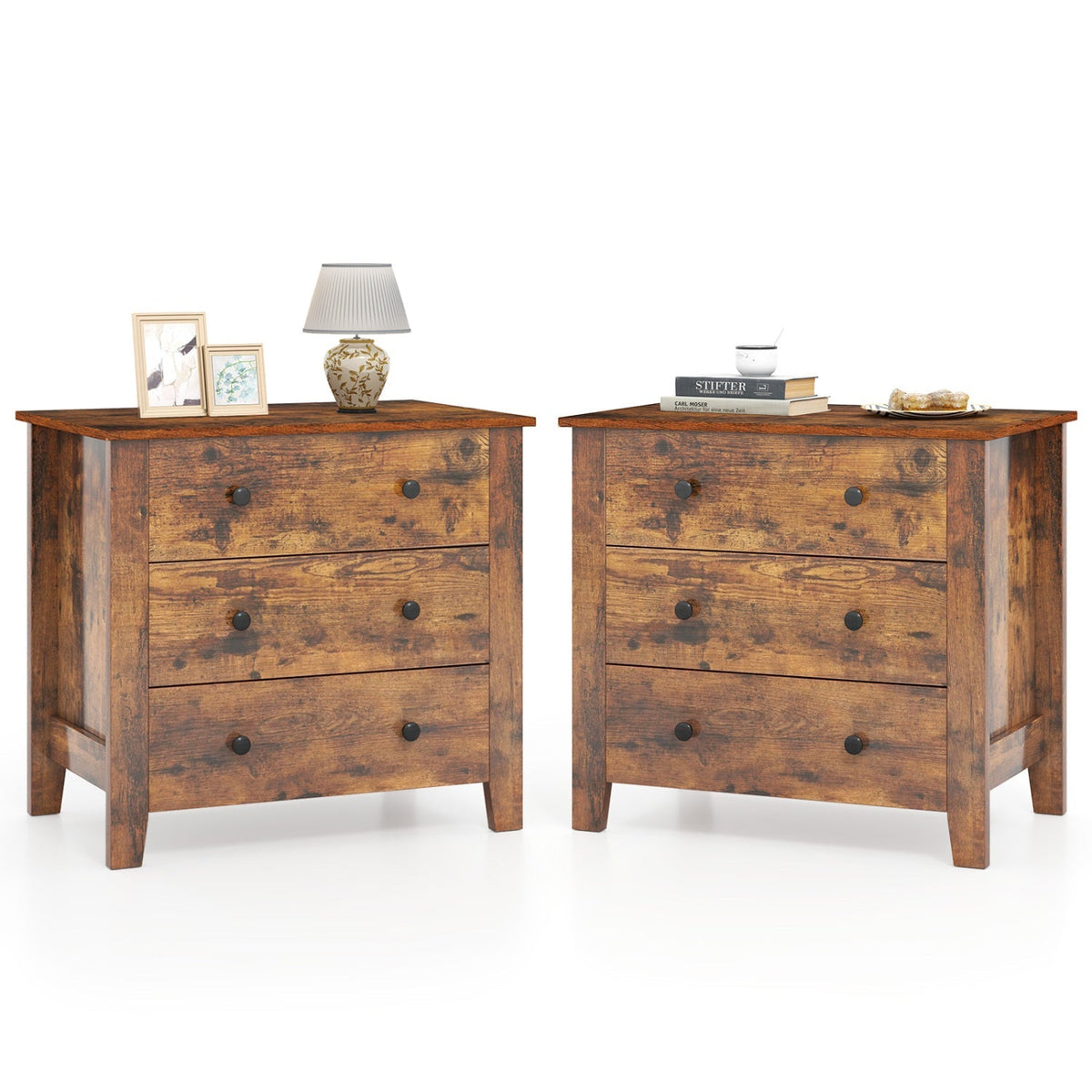 3-Drawer Dresser with Tapered Legs (2-Pack) 2