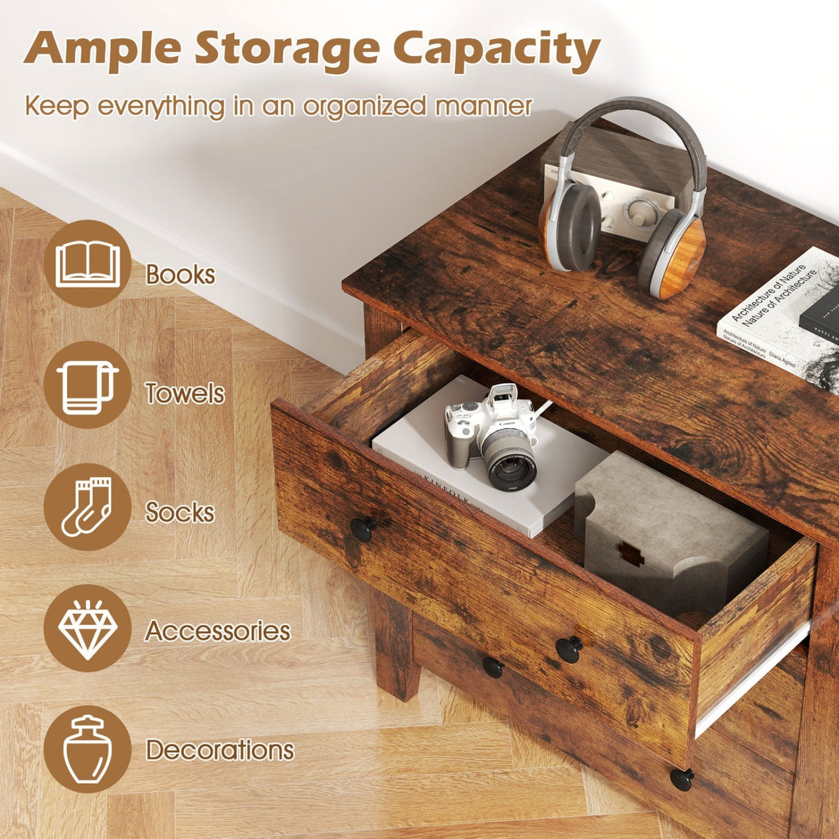 3-Drawer Dresser with Tapered Legs (2-Pack) 4