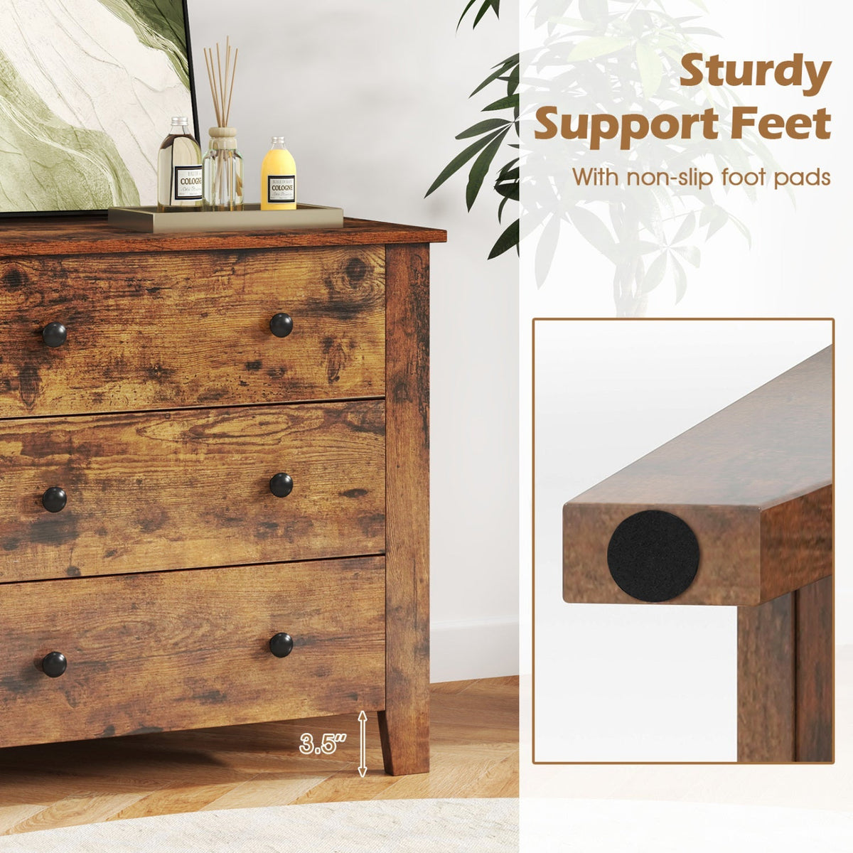 3-Drawer Dresser with Tapered Legs (2-Pack) 5