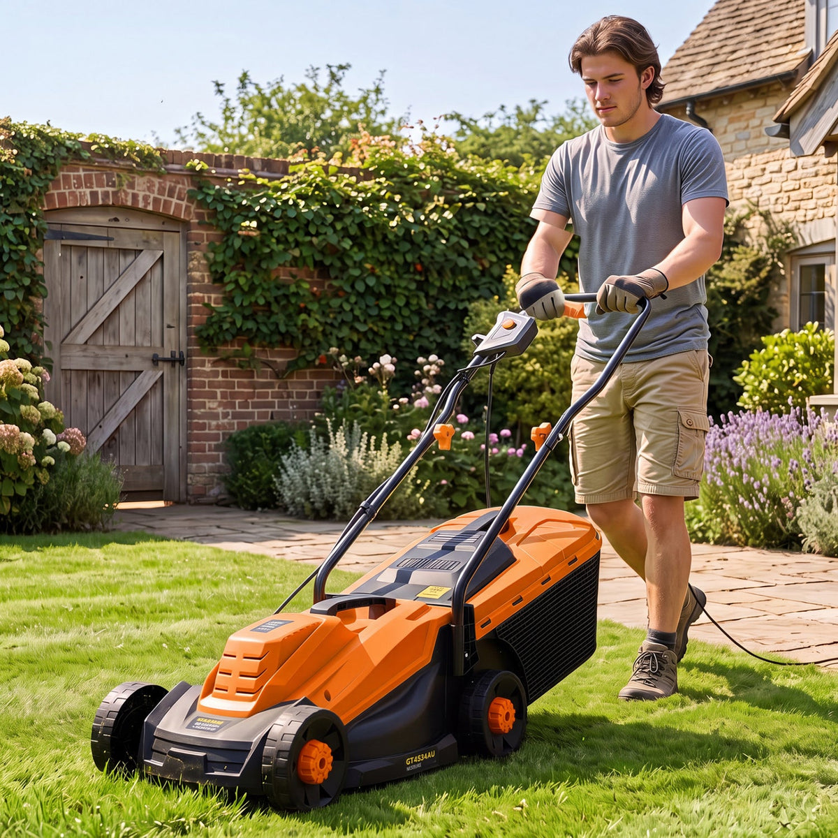 13-Inch Corded Electric Lawn Mower with 3-Position Height Adjustment 1