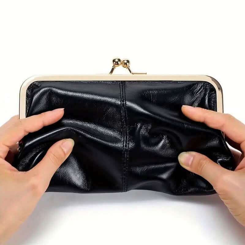 Vintage Chic Leather Clutch Lady Purse 7