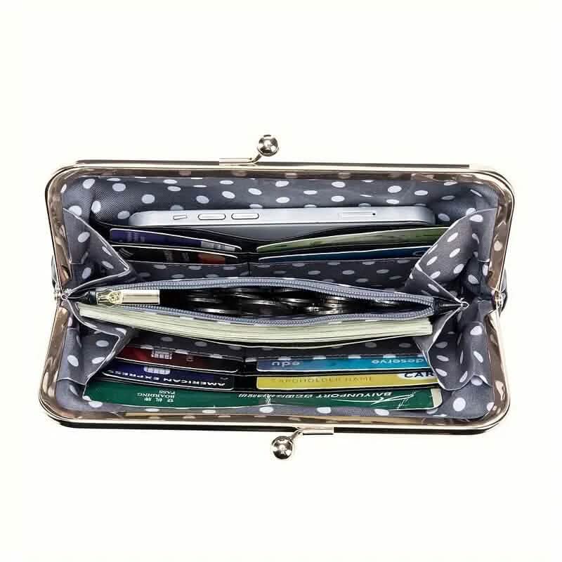 Vintage Chic Leather Clutch Lady Purse 8