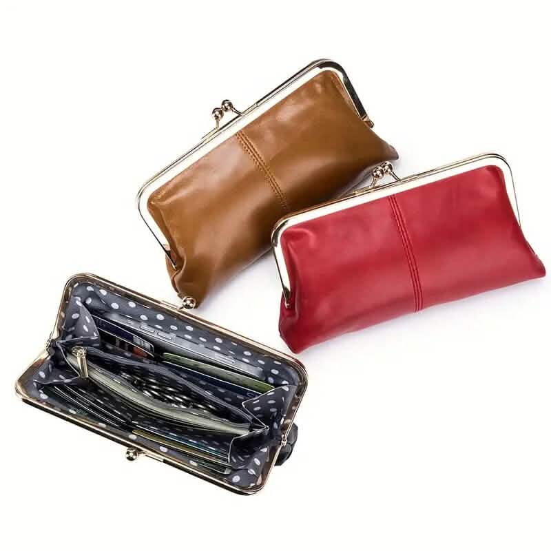 Vintage Chic Leather Clutch Lady Purse 6