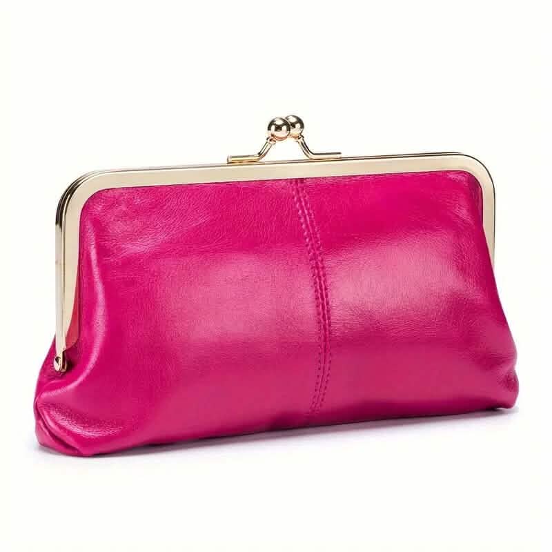 Vintage Chic Leather Clutch Lady Purse 4