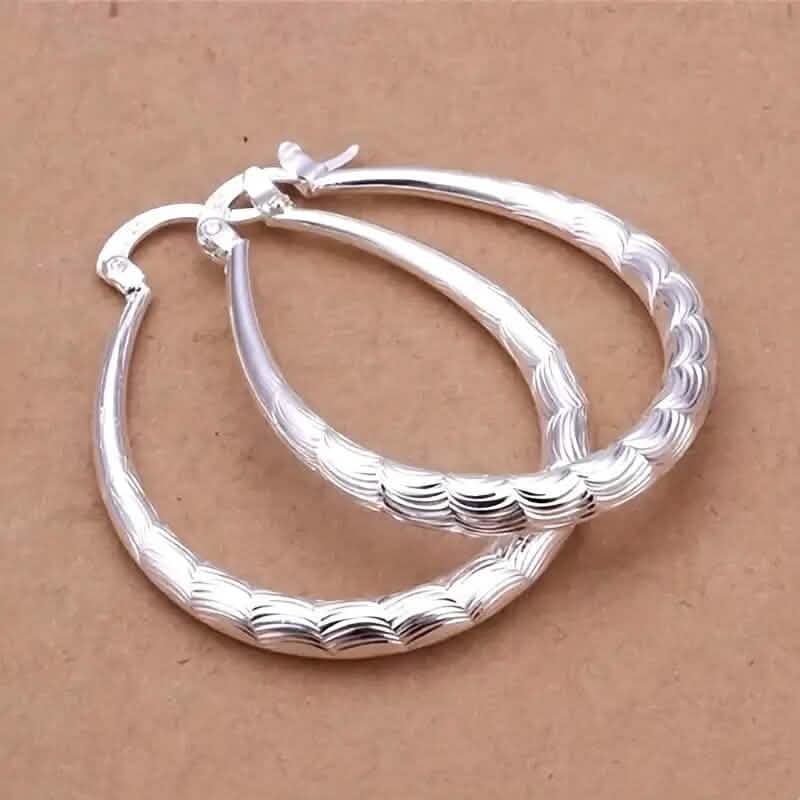 Vintage Pattern Large Hoop Earrings 1