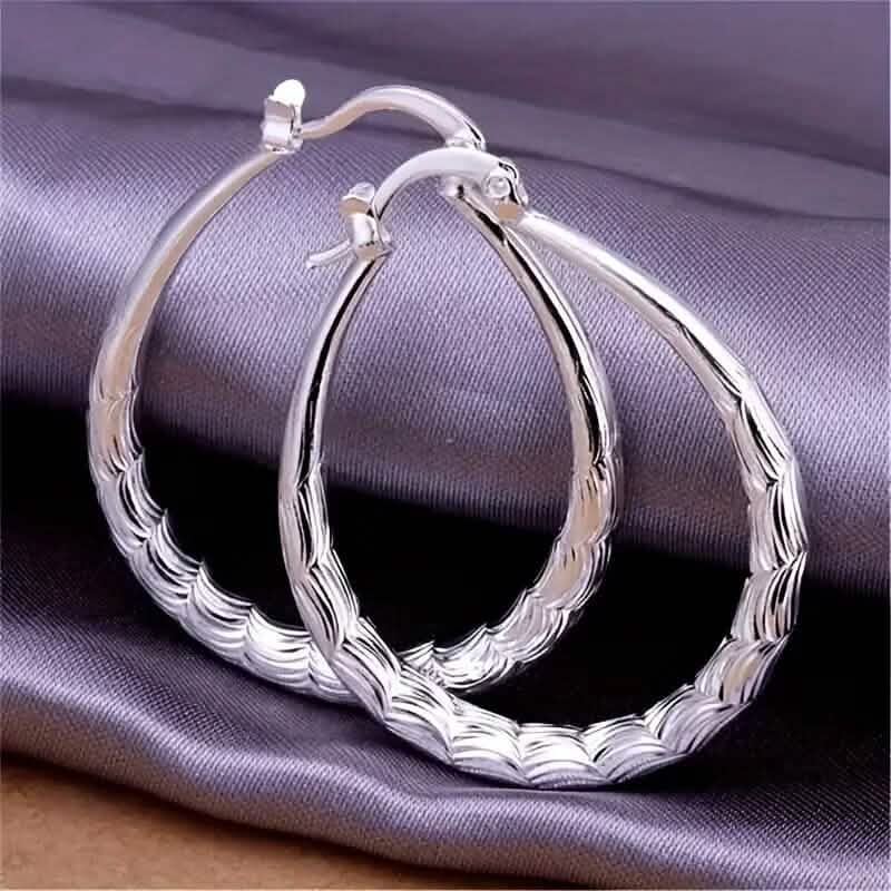 Vintage Pattern Large Hoop Earrings 4