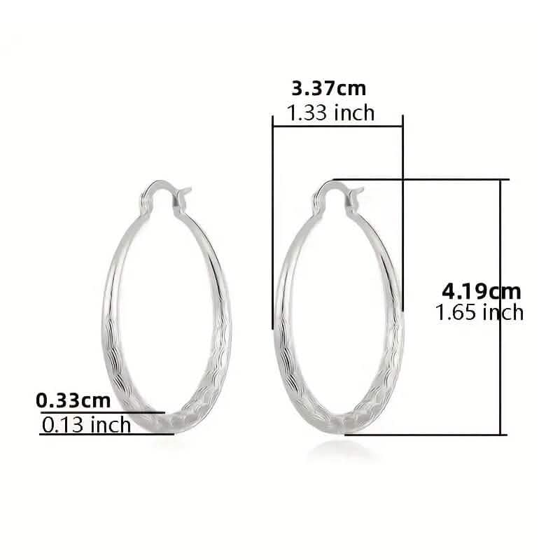 Vintage Pattern Large Hoop Earrings 5