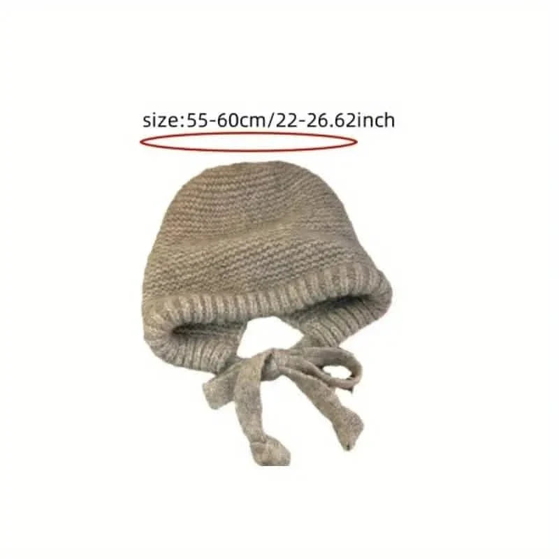 Winter Wool Knitted Hat Unisex Winter Striped Beanie with Ear Flaps 7