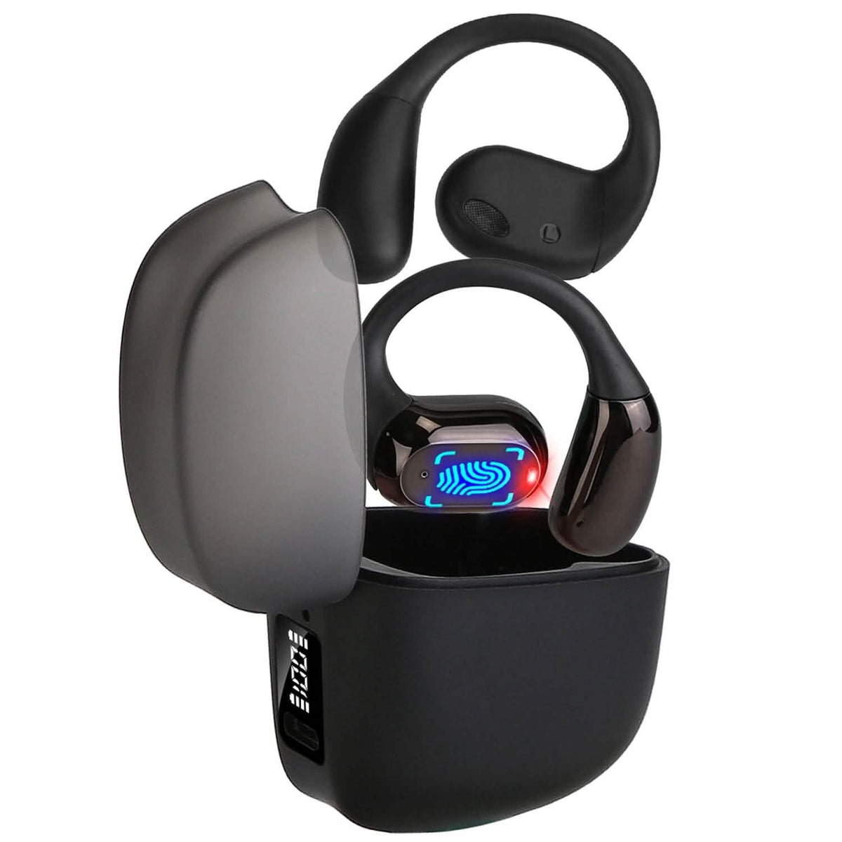 Wireless V5.4 Open Ear Earbuds with Earhook LED Display Charging Case 1