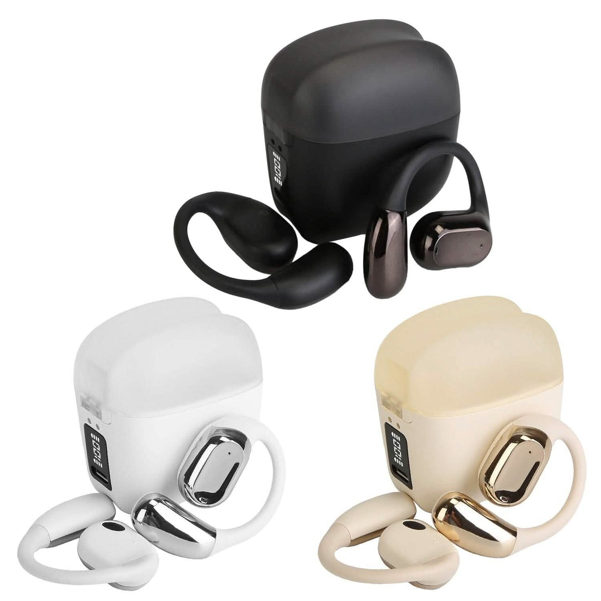 Wireless V5.4 Open Ear Earbuds with Earhook LED Display Charging Case 4