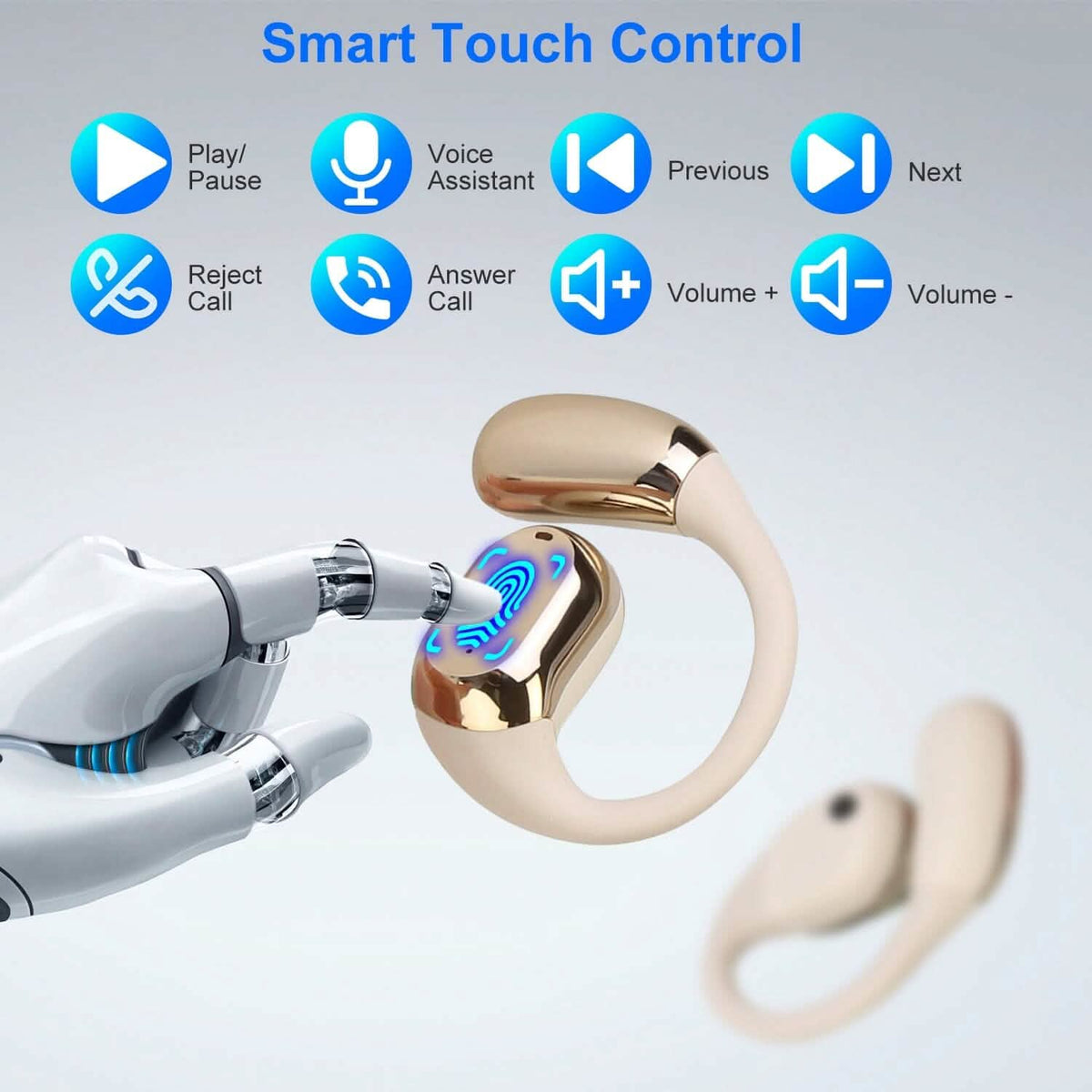 Wireless V5.4 Open Ear Earbuds with Earhook LED Display Charging Case 7