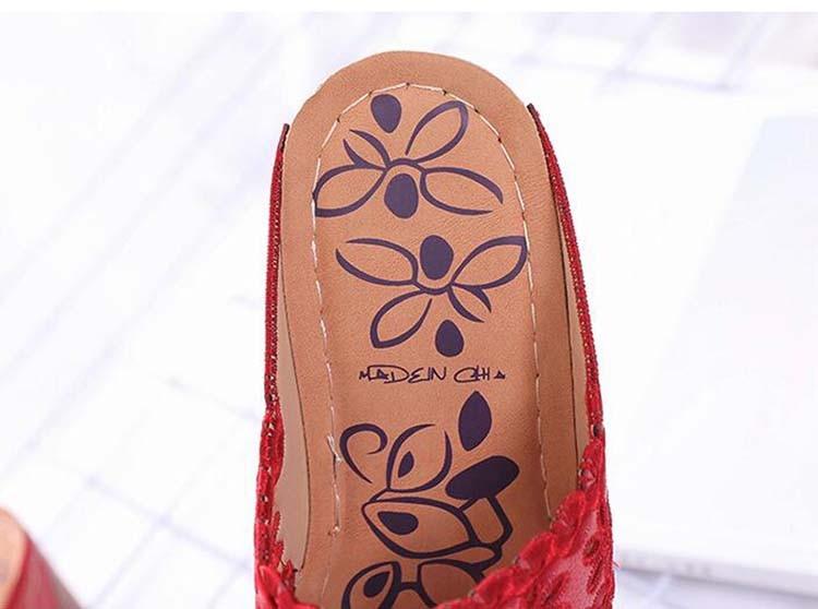 Woman Sandals For Beach Slip On Fashion Sandals Women Thick Bottom Footwear Flat Sandals Soft Leather Vintage Summer Casual Non-Slip Beach Platform Shoes Sandals 18