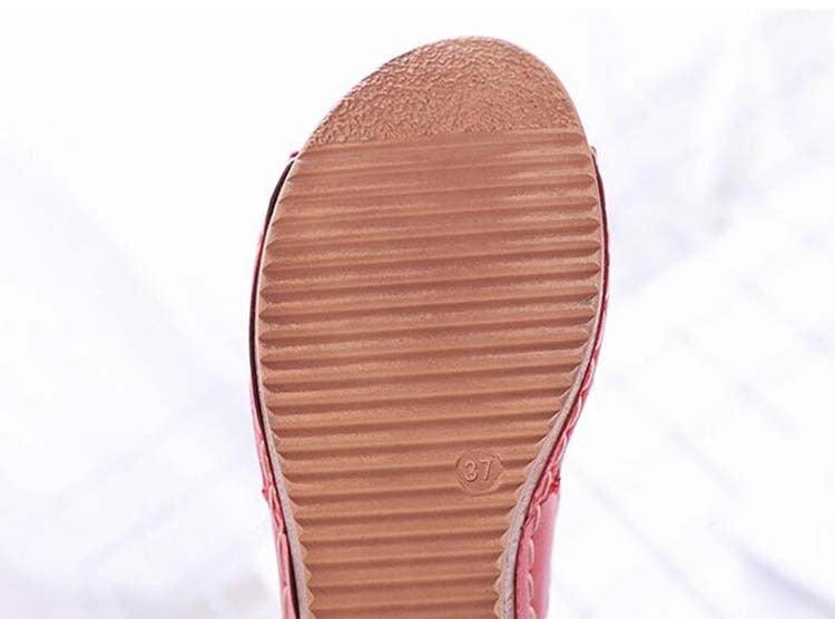 Woman Sandals For Beach Slip On Fashion Sandals Women Thick Bottom Footwear Flat Sandals Soft Leather Vintage Summer Casual Non-Slip Beach Platform Shoes Sandals 12
