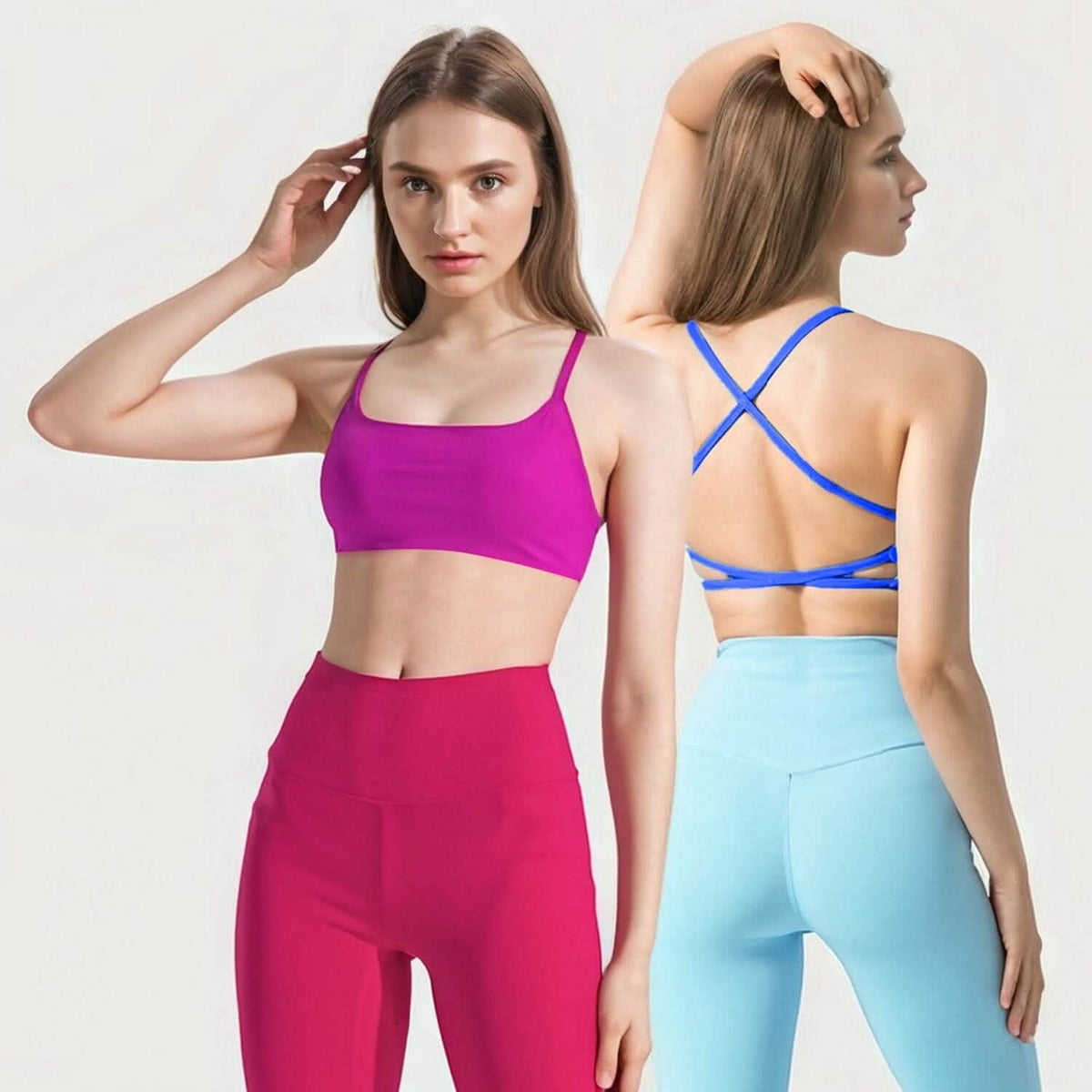 Women Cross Back Sport Bras Padded with Removable Pads Thin Straps 11