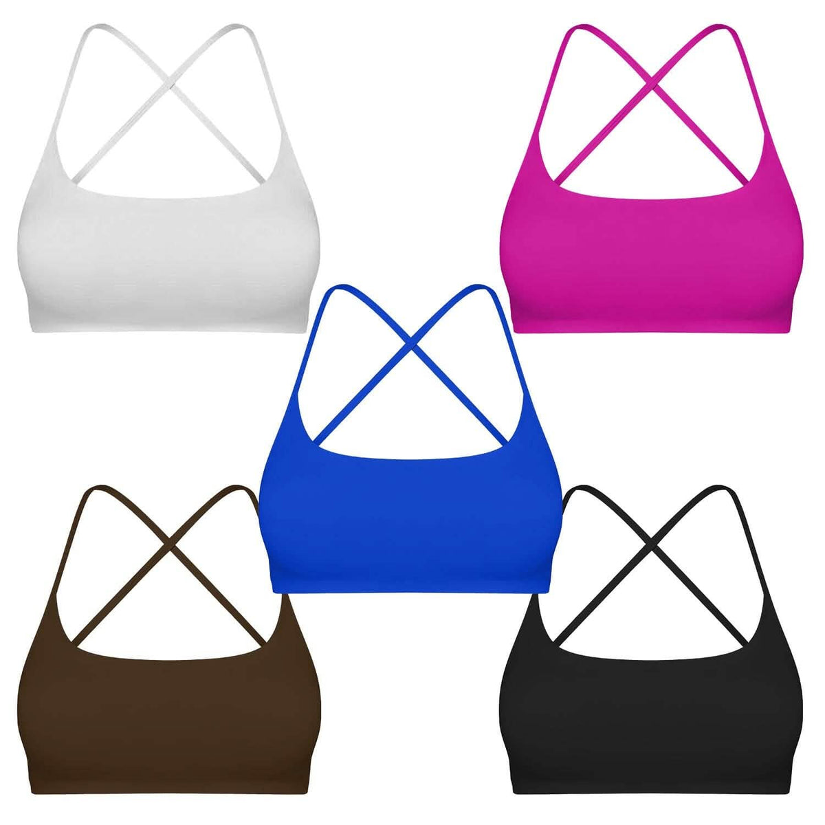 Women Cross Back Sport Bras Padded with Removable Pads Thin Straps 2