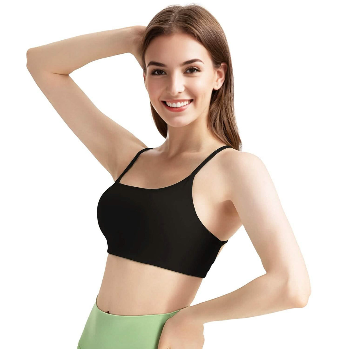 Women Cross Back Sport Bras Padded with Removable Pads Thin Straps 12
