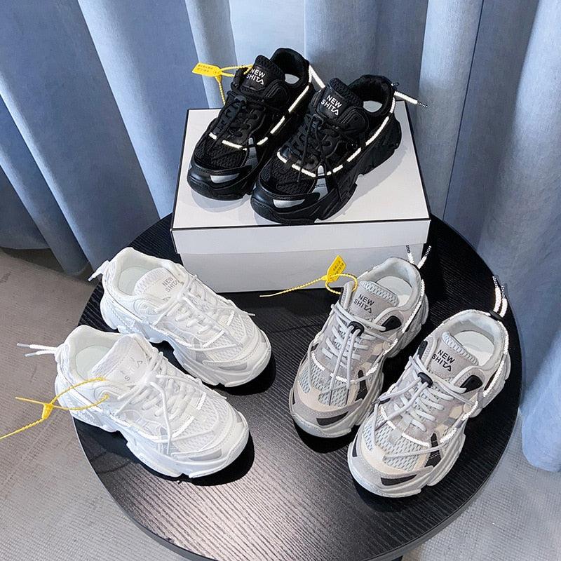 Women Fashion Sneakers Casual Leather Sports Shoes Sneakers Comfortable Walking Footwear Fashion New Lightweight Casual Thick Sneakers 5