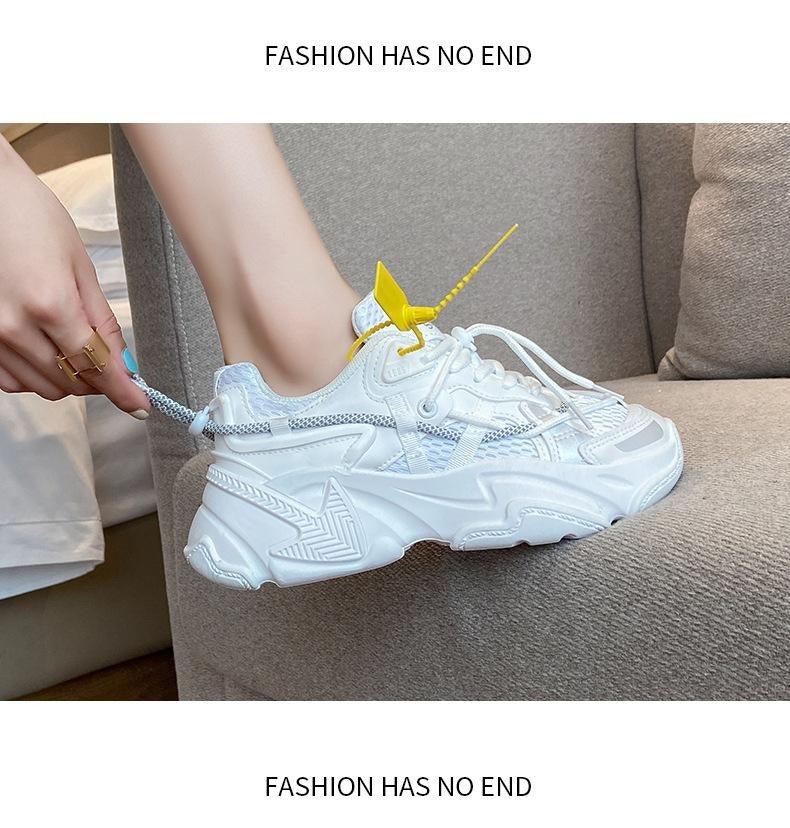 Women Fashion Sneakers Casual Leather Sports Shoes Sneakers Comfortable Walking Footwear Fashion New Lightweight Casual Thick Sneakers 4
