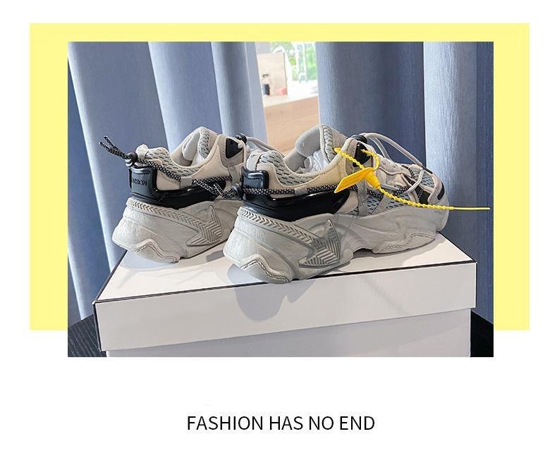 Women Fashion Sneakers Casual Leather Sports Shoes Sneakers Comfortable Walking Footwear Fashion New Lightweight Casual Thick Sneakers 21