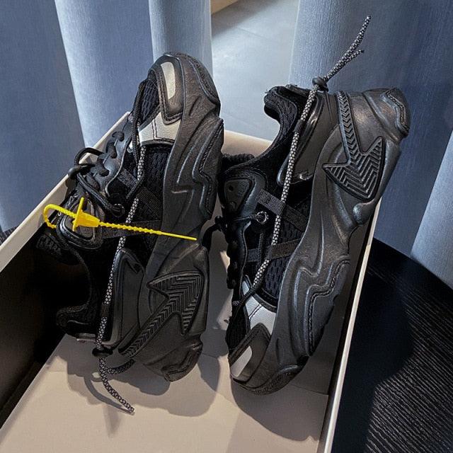 Women Fashion Sneakers Casual Leather Sports Shoes Sneakers Comfortable Walking Footwear Fashion New Lightweight Casual Thick Sneakers 22