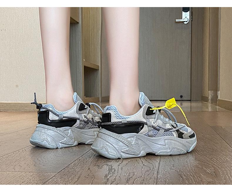 Women Fashion Sneakers Casual Leather Sports Shoes Sneakers Comfortable Walking Footwear Fashion New Lightweight Casual Thick Sneakers 18