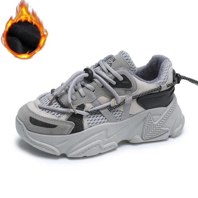 Women Fashion Sneakers Casual Leather Sports Shoes Sneakers Comfortable Walking Footwear Fashion New Lightweight Casual Thick Sneakers 13