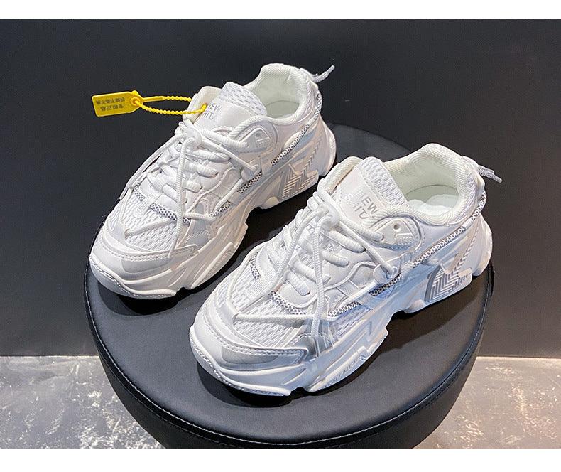 Women Fashion Sneakers Casual Leather Sports Shoes Sneakers Comfortable Walking Footwear Fashion New Lightweight Casual Thick Sneakers 7