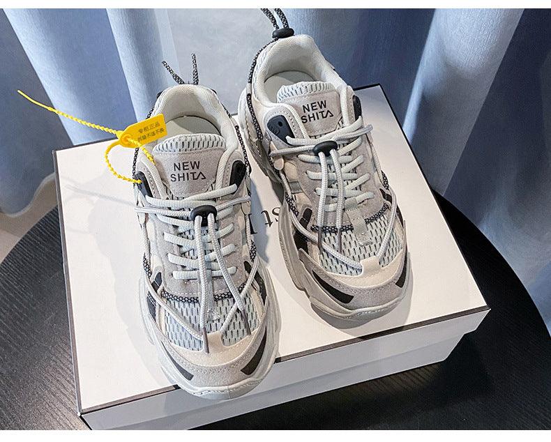 Women Fashion Sneakers Casual Leather Sports Shoes Sneakers Comfortable Walking Footwear Fashion New Lightweight Casual Thick Sneakers 17