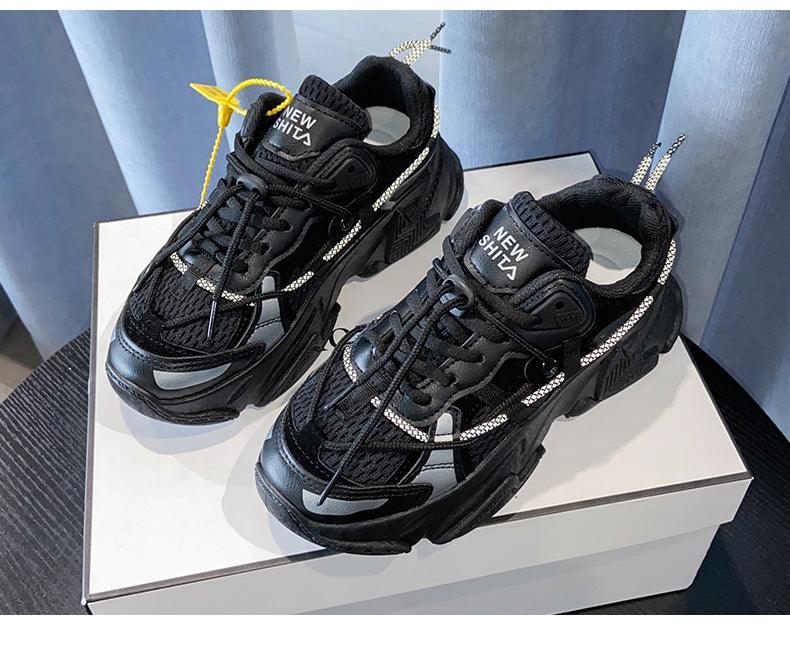 Women Fashion Sneakers Casual Leather Sports Shoes Sneakers Comfortable Walking Footwear Fashion New Lightweight Casual Thick Sneakers 14