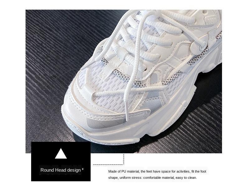 Women Fashion Sneakers Casual Leather Sports Shoes Sneakers Comfortable Walking Footwear Fashion New Lightweight Casual Thick Sneakers 6