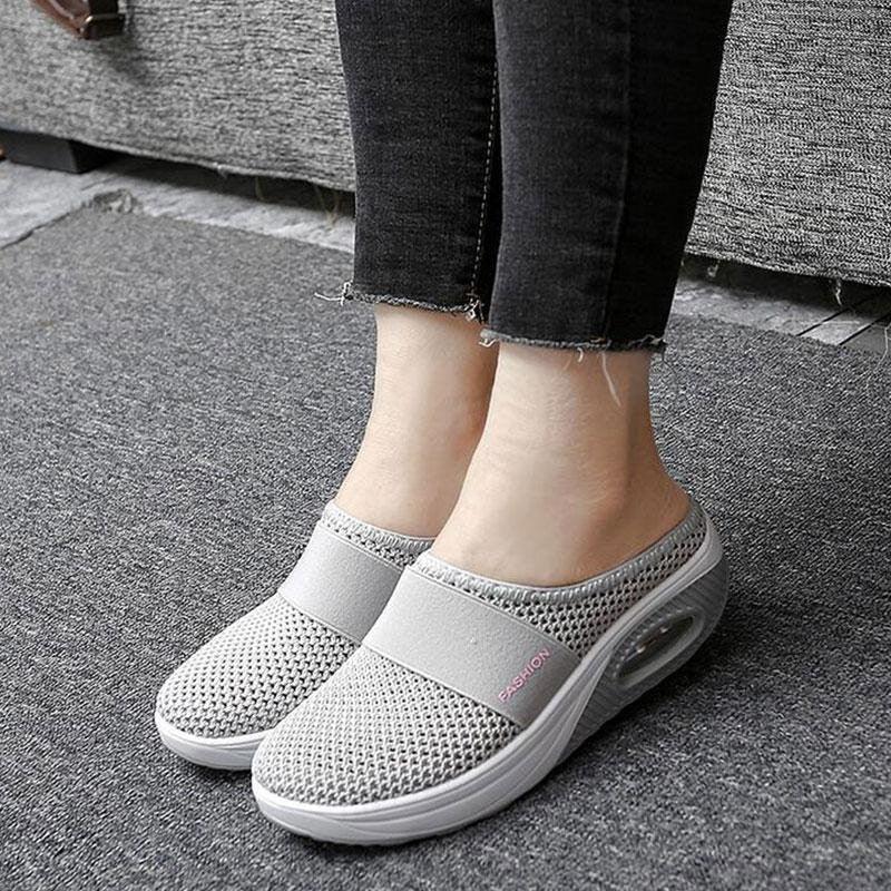 Women Sandals Fashion Platform Shoes Comfy Clogs Breathable Slippers Mesh Lightweight Footwear Air Cushion Platform Mesh Sneaker Sandals For Female Lightweight Beach Shoes 2
