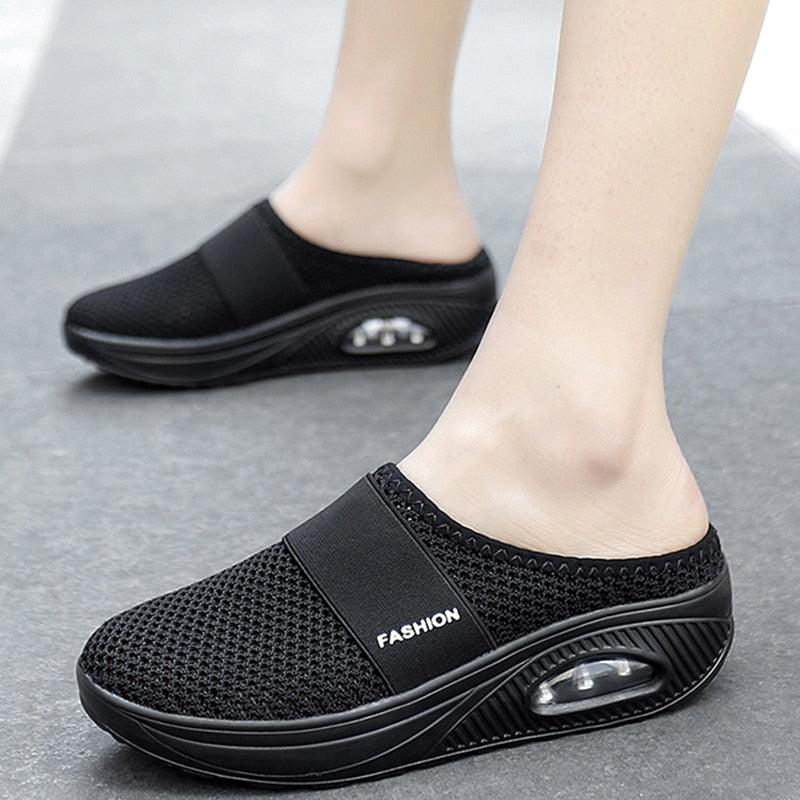 Women Sandals Fashion Platform Shoes Comfy Clogs Breathable Slippers Mesh Lightweight Footwear Air Cushion Platform Mesh Sneaker Sandals For Female Lightweight Beach Shoes 6