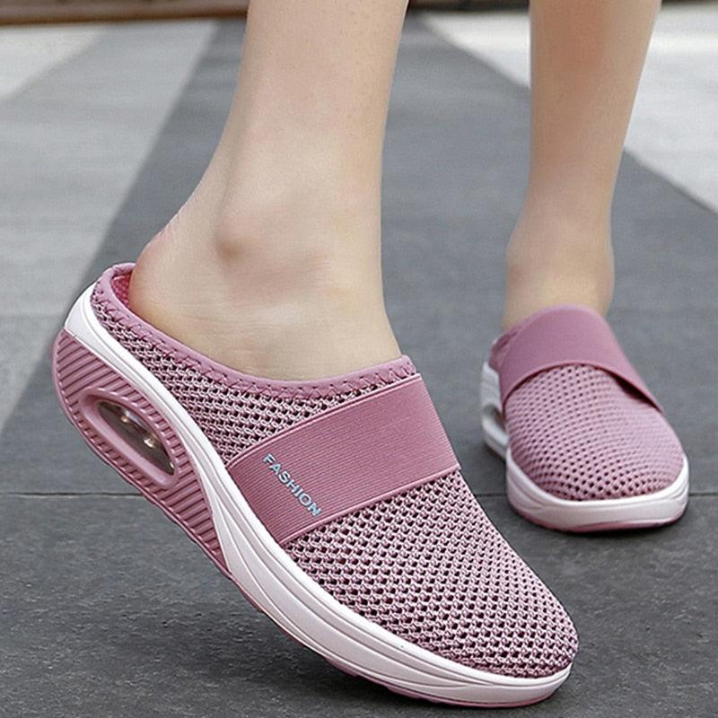 Women Sandals Fashion Platform Shoes Comfy Clogs Breathable Slippers Mesh Lightweight Footwear Air Cushion Platform Mesh Sneaker Sandals For Female Lightweight Beach Shoes 10