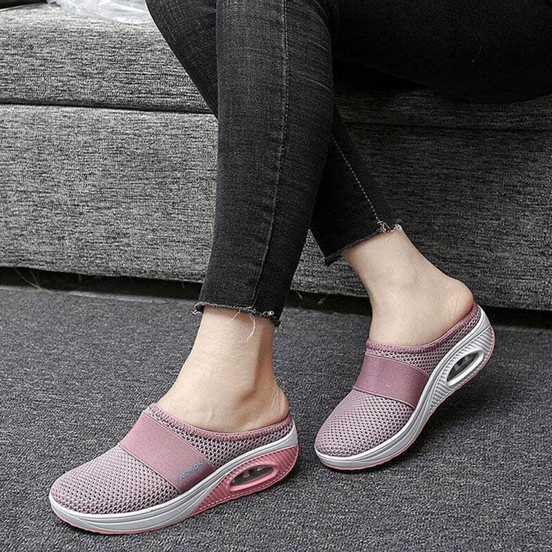 Women Sandals Fashion Platform Shoes Comfy Clogs Breathable Slippers Mesh Lightweight Footwear Air Cushion Platform Mesh Sneaker Sandals For Female Lightweight Beach Shoes 22