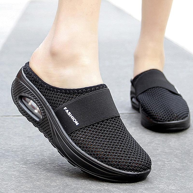 Women Sandals Fashion Platform Shoes Comfy Clogs Breathable Slippers Mesh Lightweight Footwear Air Cushion Platform Mesh Sneaker Sandals For Female Lightweight Beach Shoes 12