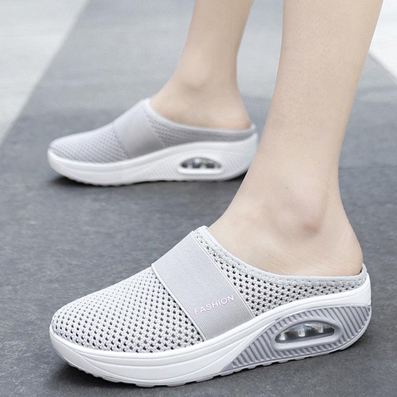 Women Sandals Fashion Platform Shoes Comfy Clogs Breathable Slippers Mesh Lightweight Footwear Air Cushion Platform Mesh Sneaker Sandals For Female Lightweight Beach Shoes 14