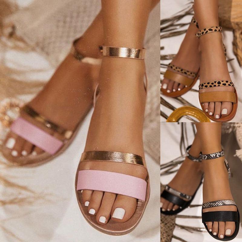 Women Sandals Summer Hollow Out Shoes Open Toe Beach Flats Ladies Footwear Strappy Flat Sandals Adjustable Casual Sandal With Open Toe Slingback Elegant Sandals 7