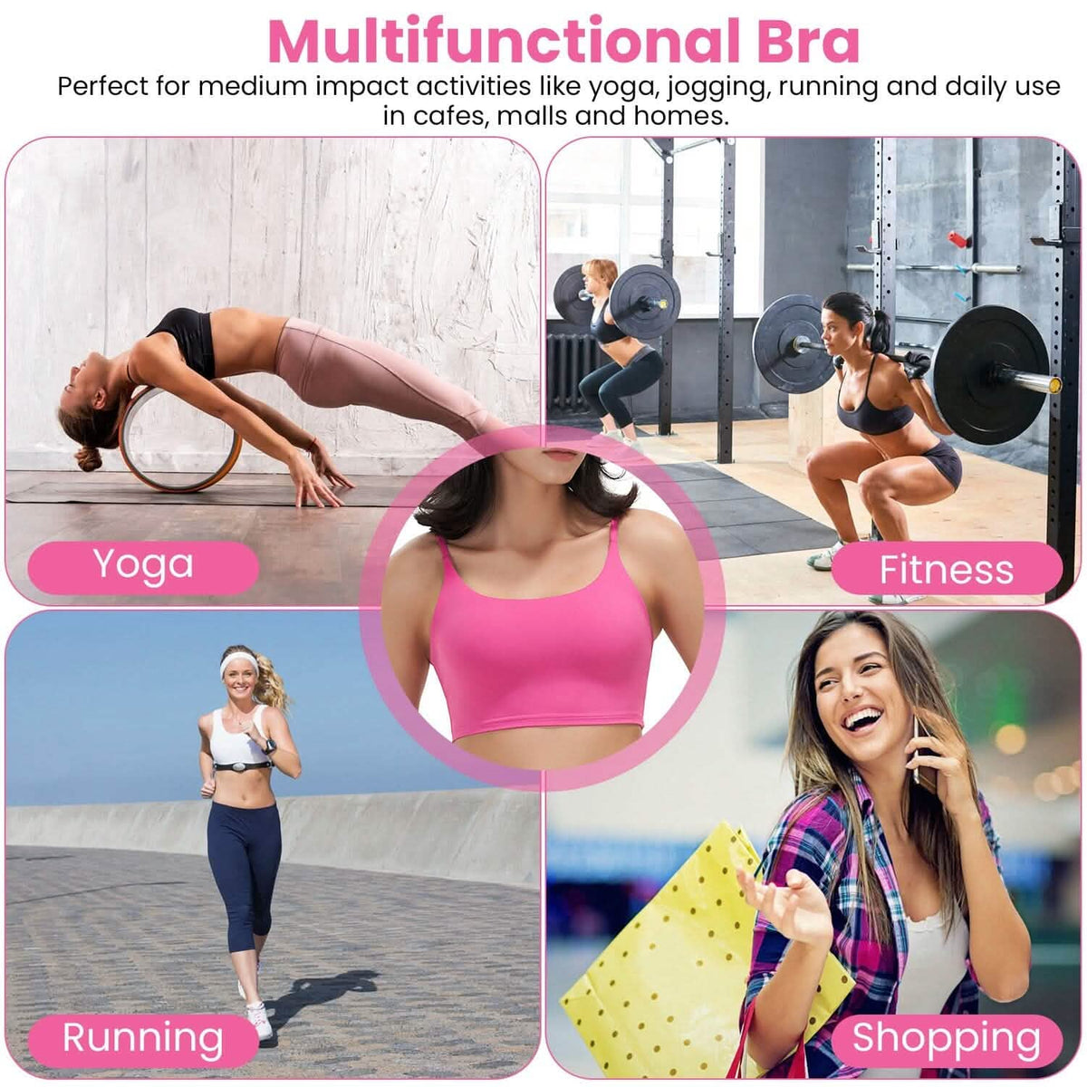Women Strap Sport Bras Padded Strappy Tank Tops 13