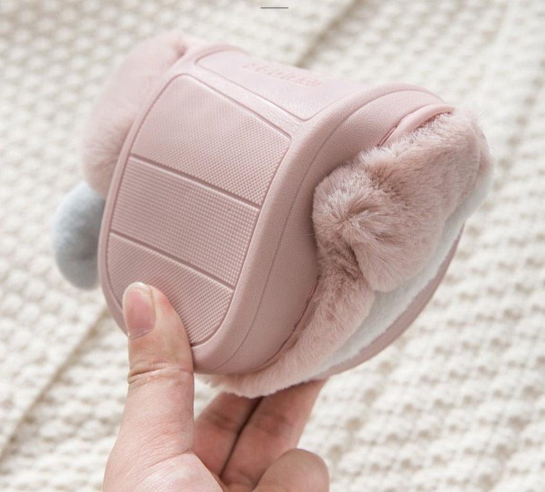 Women Winter Home Slippers Deer Elk Non-slip Soft Warm House Shoes Mens GIrs Indoor Bedroom Couples Floor Footwear Fuzzy House Slippers For Women Durable Furry Bedroom Slipper Lightweight And Non-Slip 2