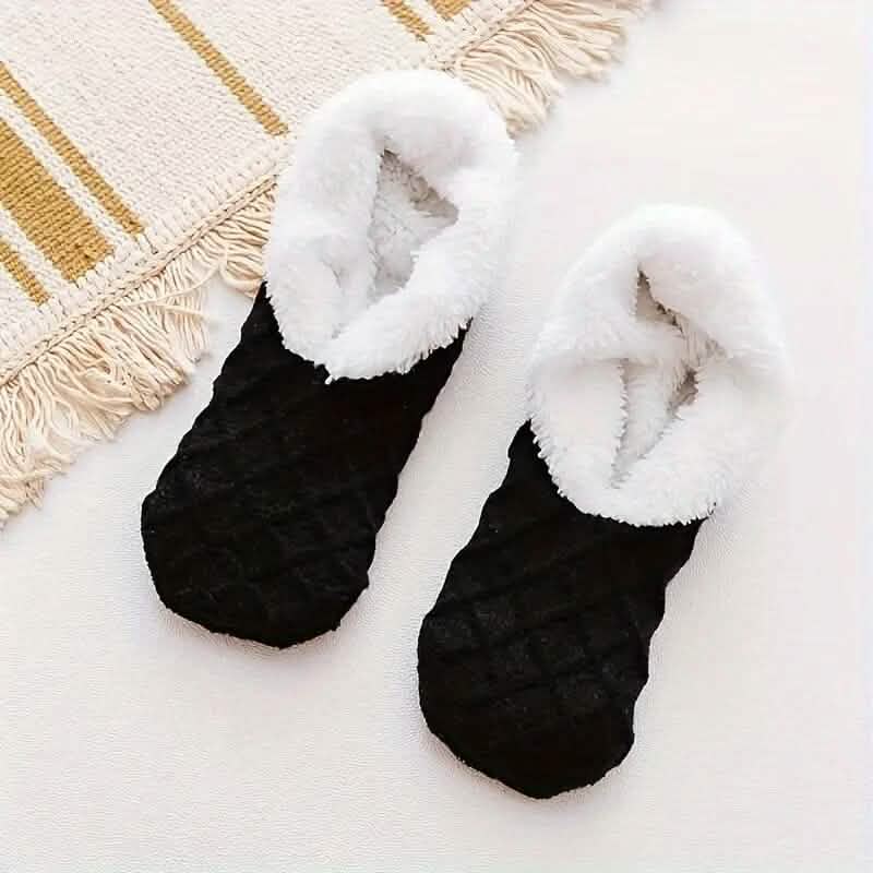 Women's Autumn Winter Plush Lined Indoor Low Cut Socks 2