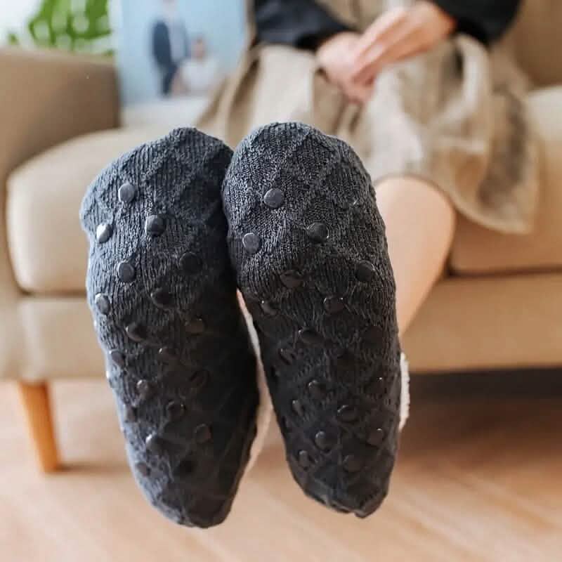Women's Autumn Winter Plush Lined Indoor Low Cut Socks 7