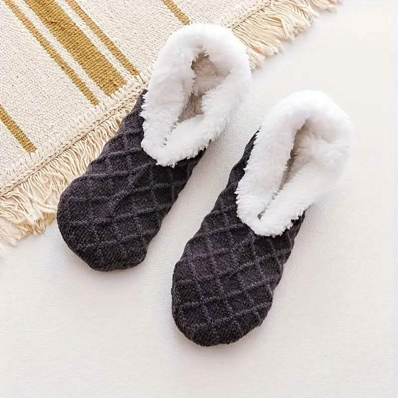 Women's Autumn Winter Plush Lined Indoor Low Cut Socks 3