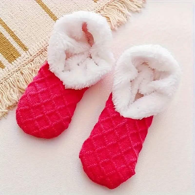 Women's Autumn Winter Plush Lined Indoor Low Cut Socks 4