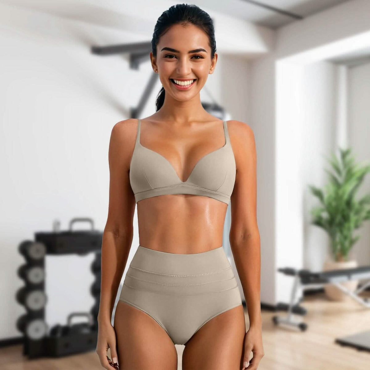 Women's Deep V-Neck U-Shaped Back Sports Bra 16