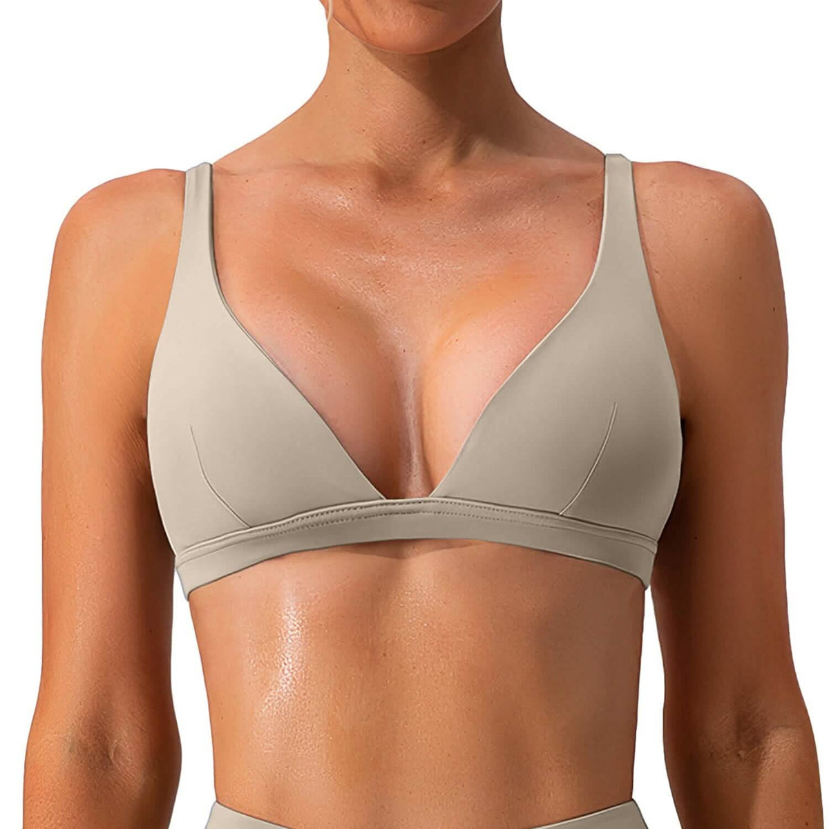 Women's Deep V-Neck U-Shaped Back Sports Bra 3