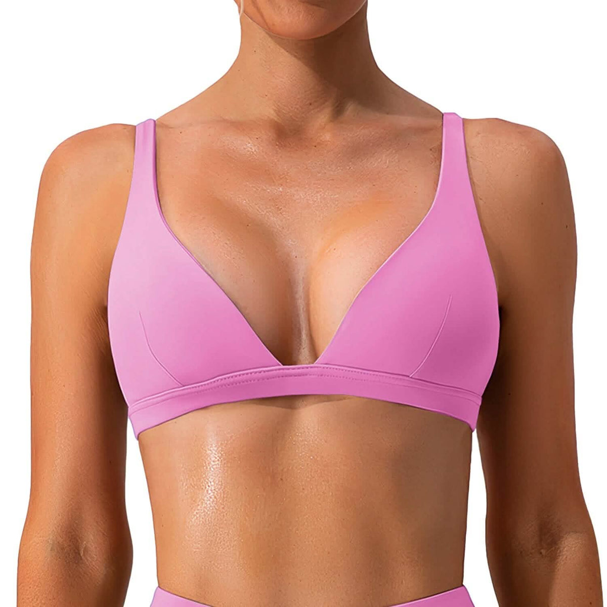Women's Deep V-Neck U-Shaped Back Sports Bra 9