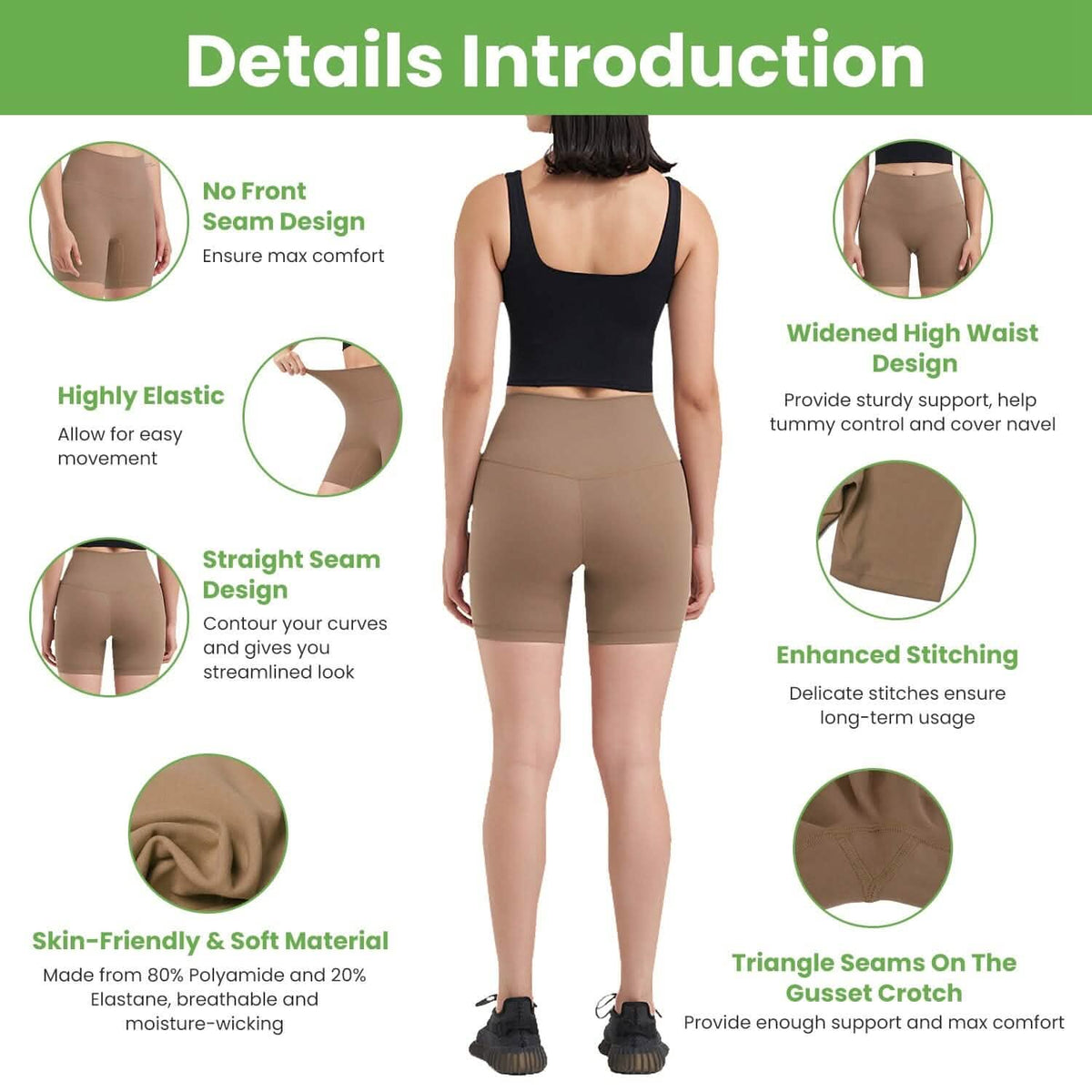 Women's High Waist Biker Shorts 9